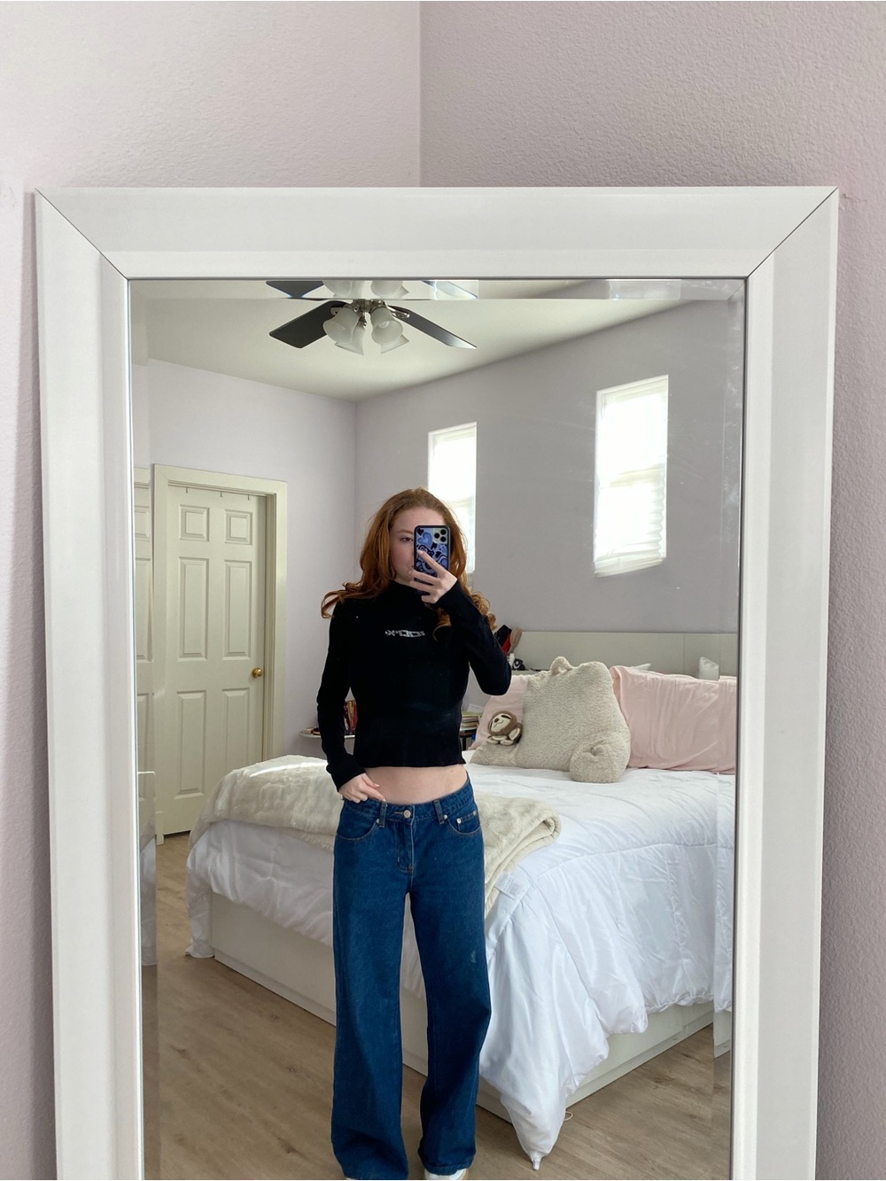 H&M Black Long-Sleeve Cropped Top